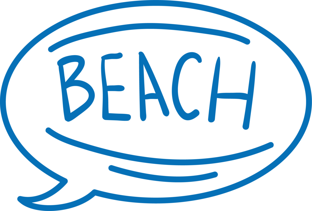 Beach Scribble-blau