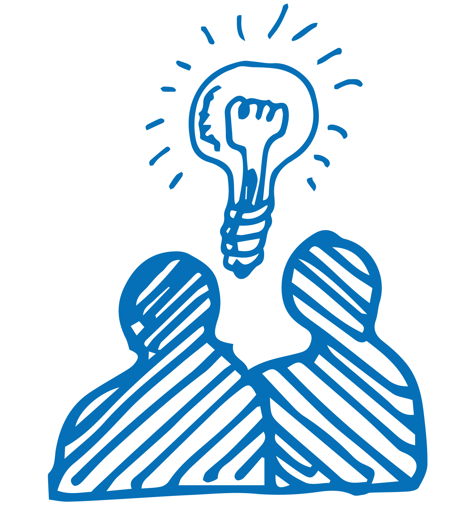 Innovation Icon - Zwei Personen mit Glühbirne
