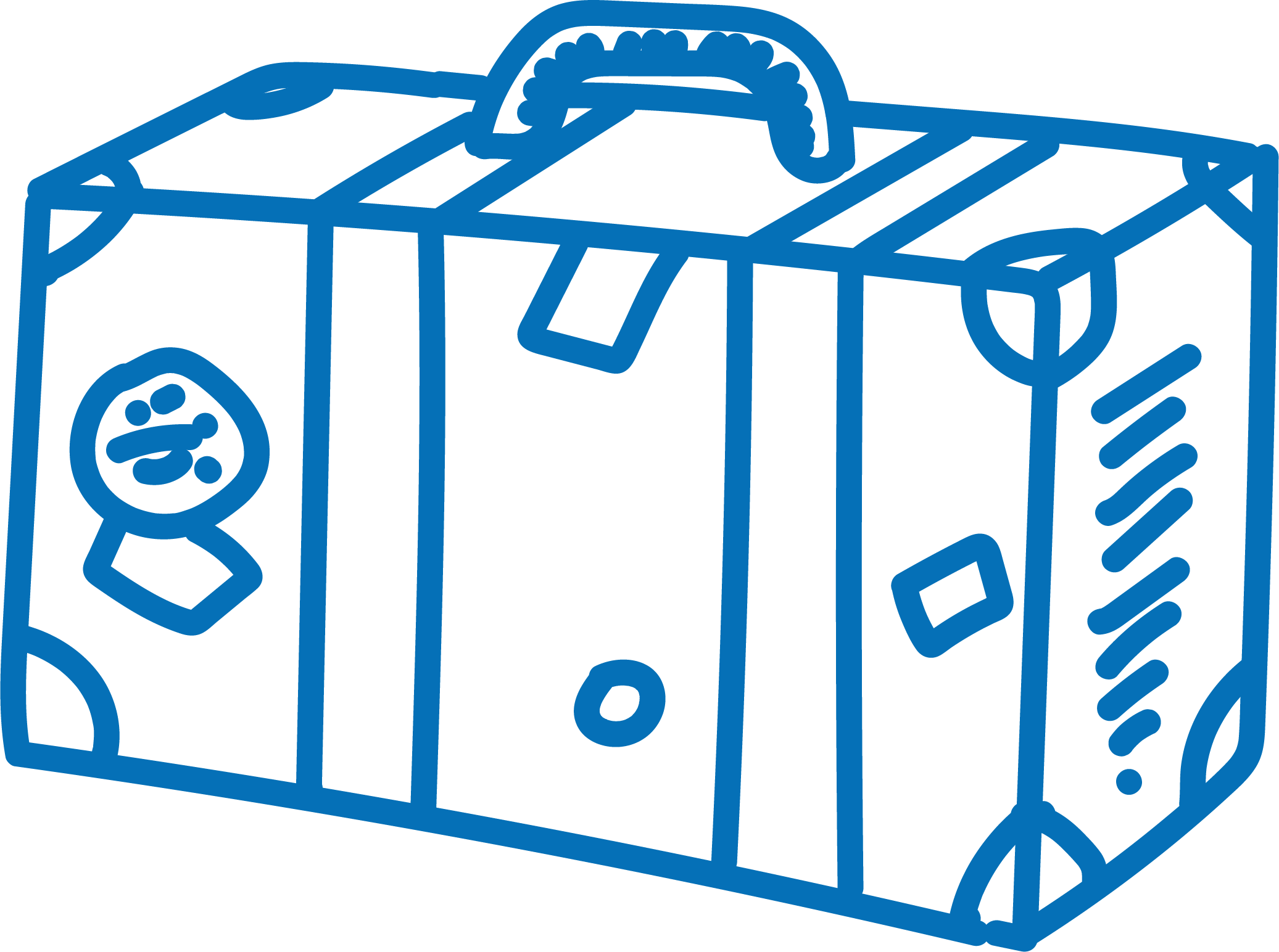 Koffer Scribble-blau